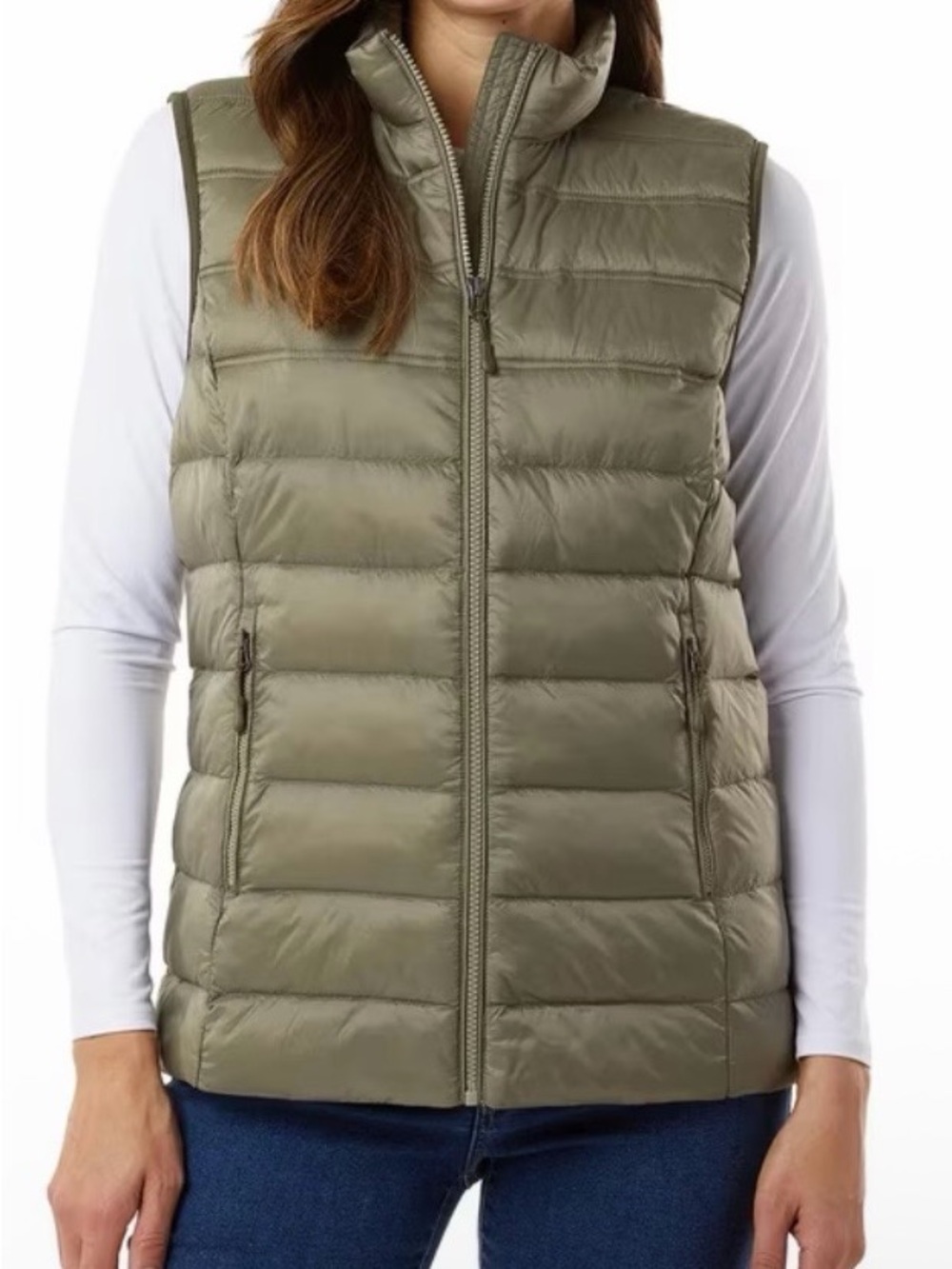 32 Degrees Olive Quilted Packable Vest